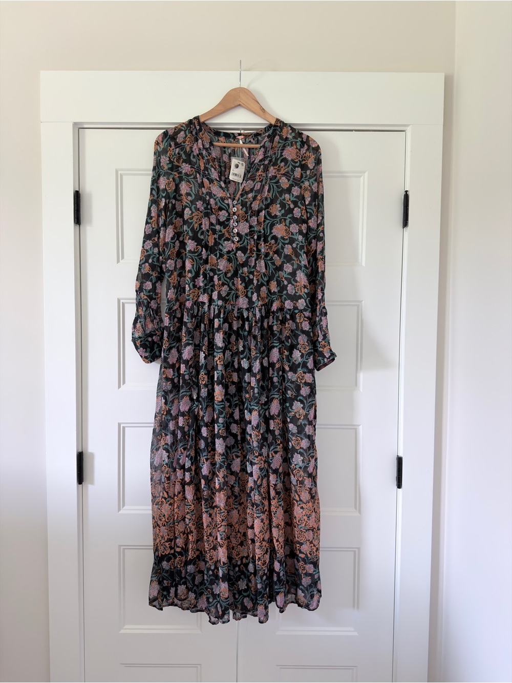 READ NWT Free People Oversized Floral Maxi Dress XS